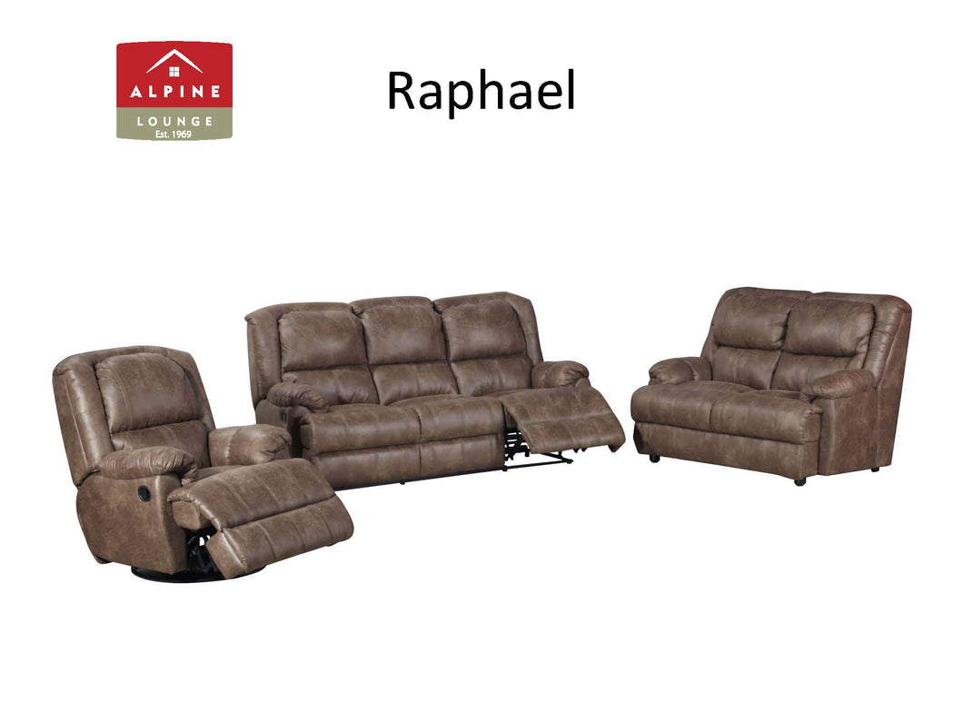 Raphael 3 piece 3 action lounge suite kudu leather