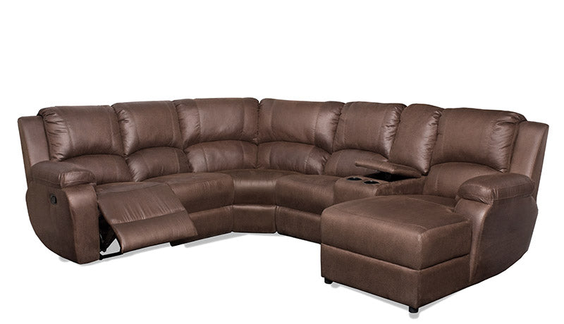 Calgan | Lyla | 6 Piece Corner Lounge Suite 1 act with Console And Chaise | Suede