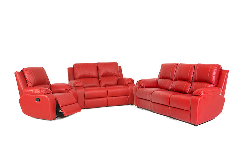 Calgan | Lyla | 6 Piece 3,2,1, 1 Action Recliner Lounge Suite | Genuine Leather (full / uppers)