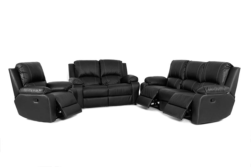 Calgan | Lyla | 6 Piece 3,2,1 - 3 Action Recliner Lounge Suite | Genuine Leather (full / uppers)