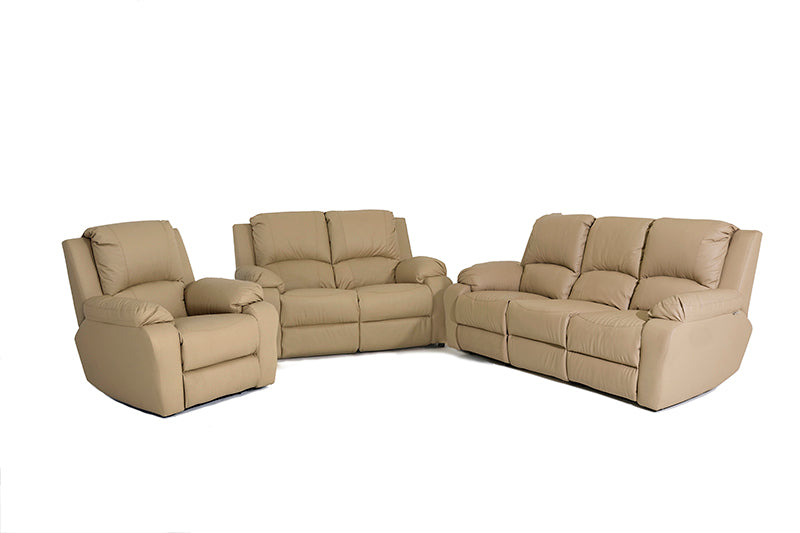 Calgan | Lyla | 6 Piece 3,2,1 Static Lounge Suite | Genuine Leather (full / uppers)