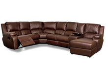Load image into Gallery viewer, Calgan | Lyla | 7 Piece Corner Lounge Suite With Console and Chaise | PU Leather
